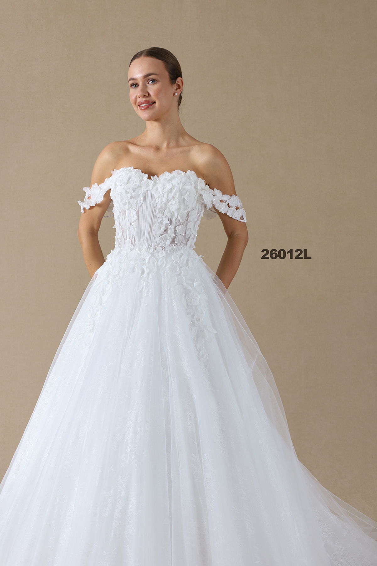 GERALDINE A Kesim Kabartı Gelinlik