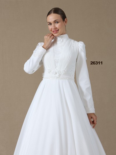 AMY Hakim Yaka Helen A Kesim Tesettür Gelinlik