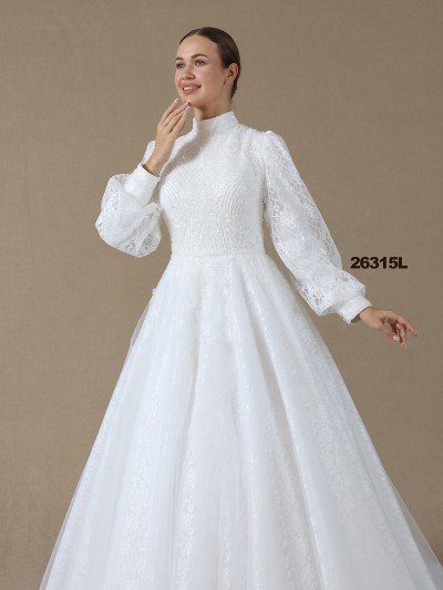 ANNABEL Hakim Yaka Helen A Kesim Tesettür Gelinlik