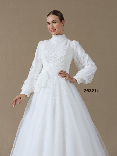 ANGEL Hakim Yaka Helen A Kesim Tesettür Gelinlik