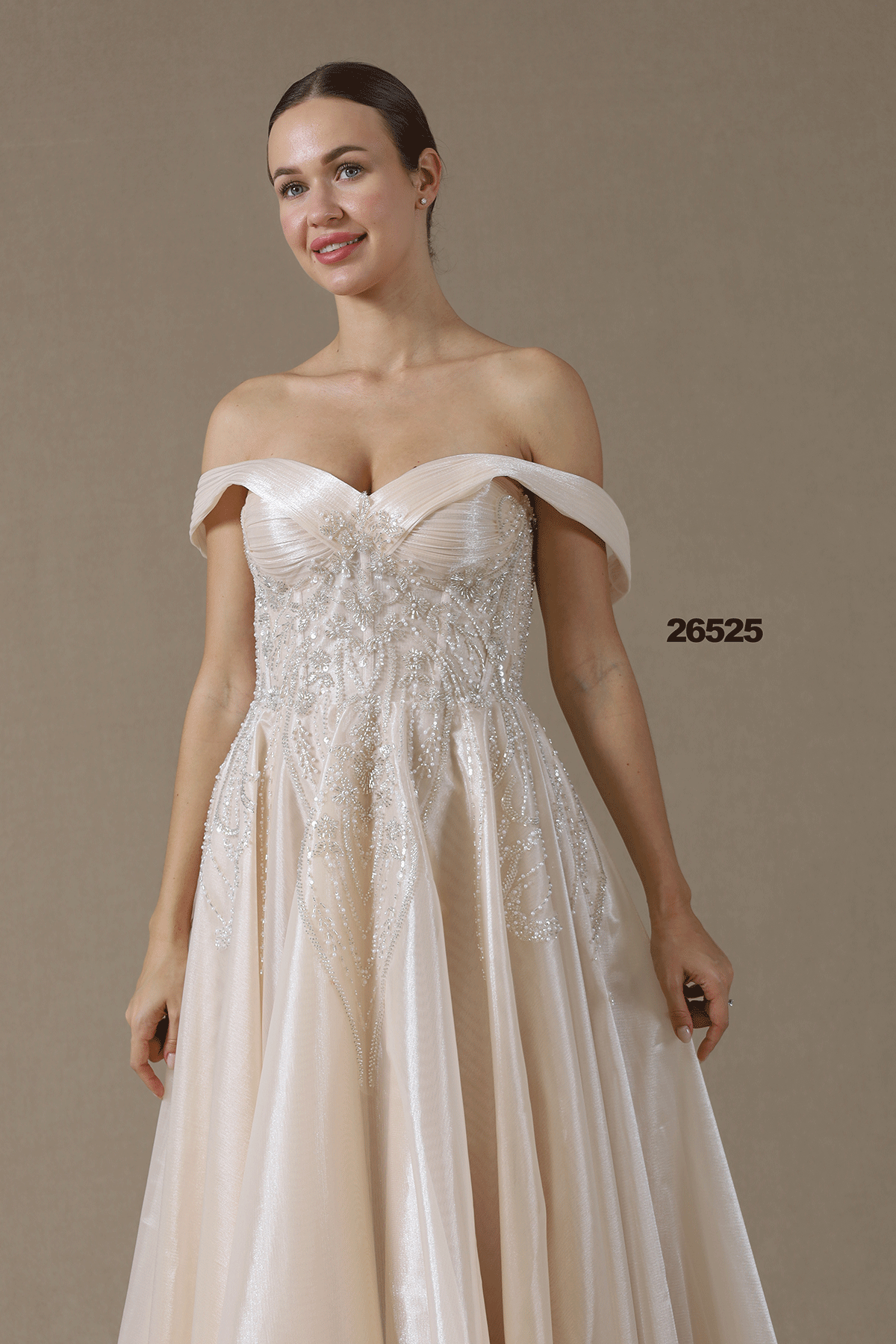 AIMEE Straplez Helen A Kesim Pileli Gelinlik