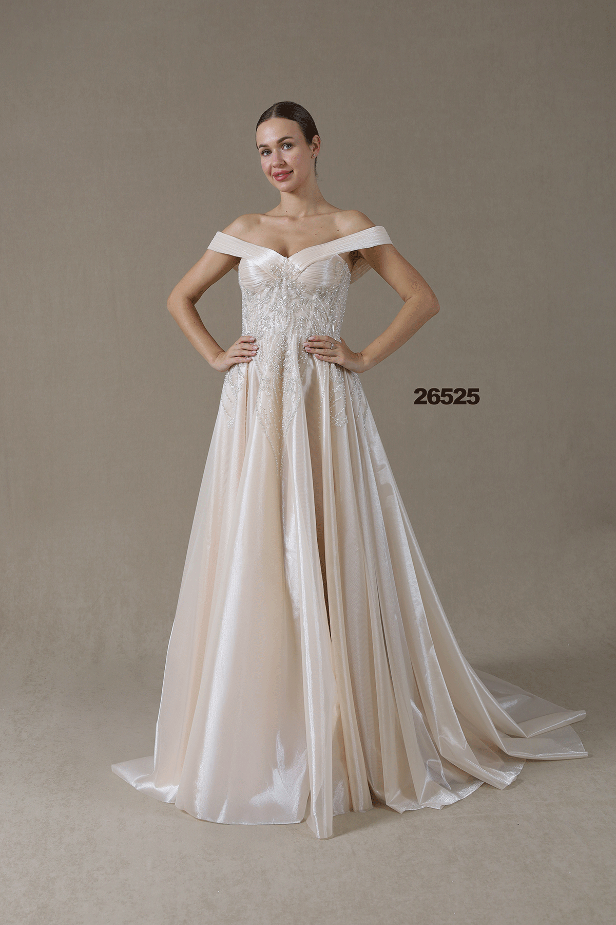 AIMEE Straplez Helen A Kesim Pileli Gelinlik